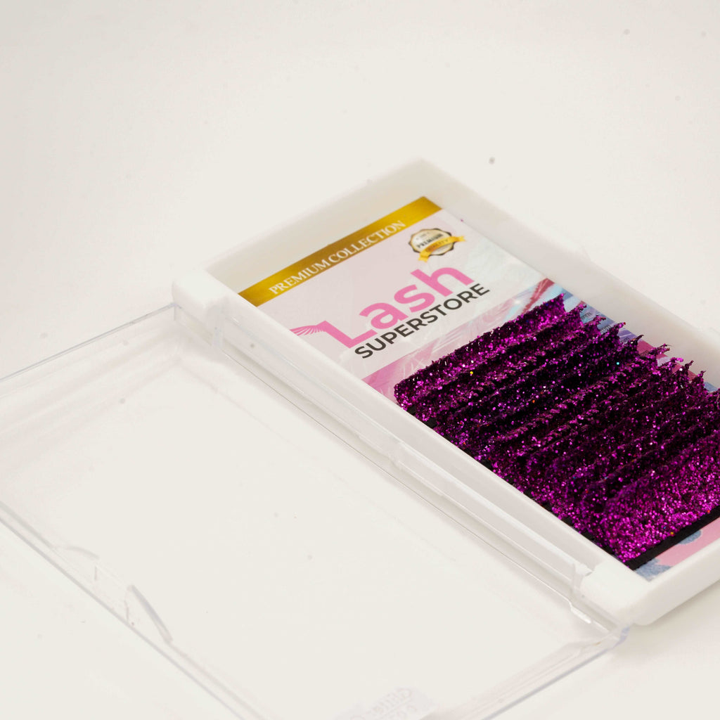 Glitter Lash | Purple | C Curl | 0.07 | Made in Korea