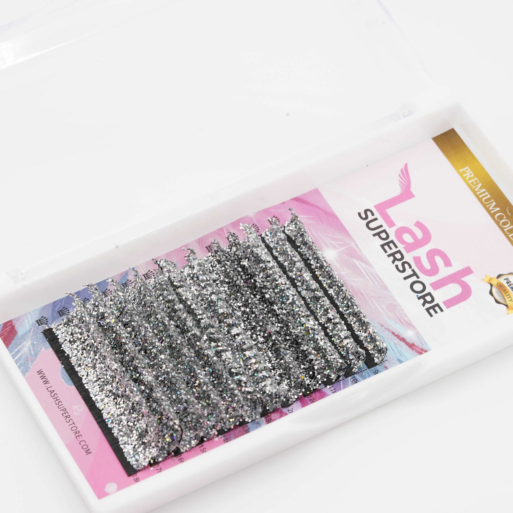 Glitter Lash | Silver | C Curl | 0.07 | Made in Korea