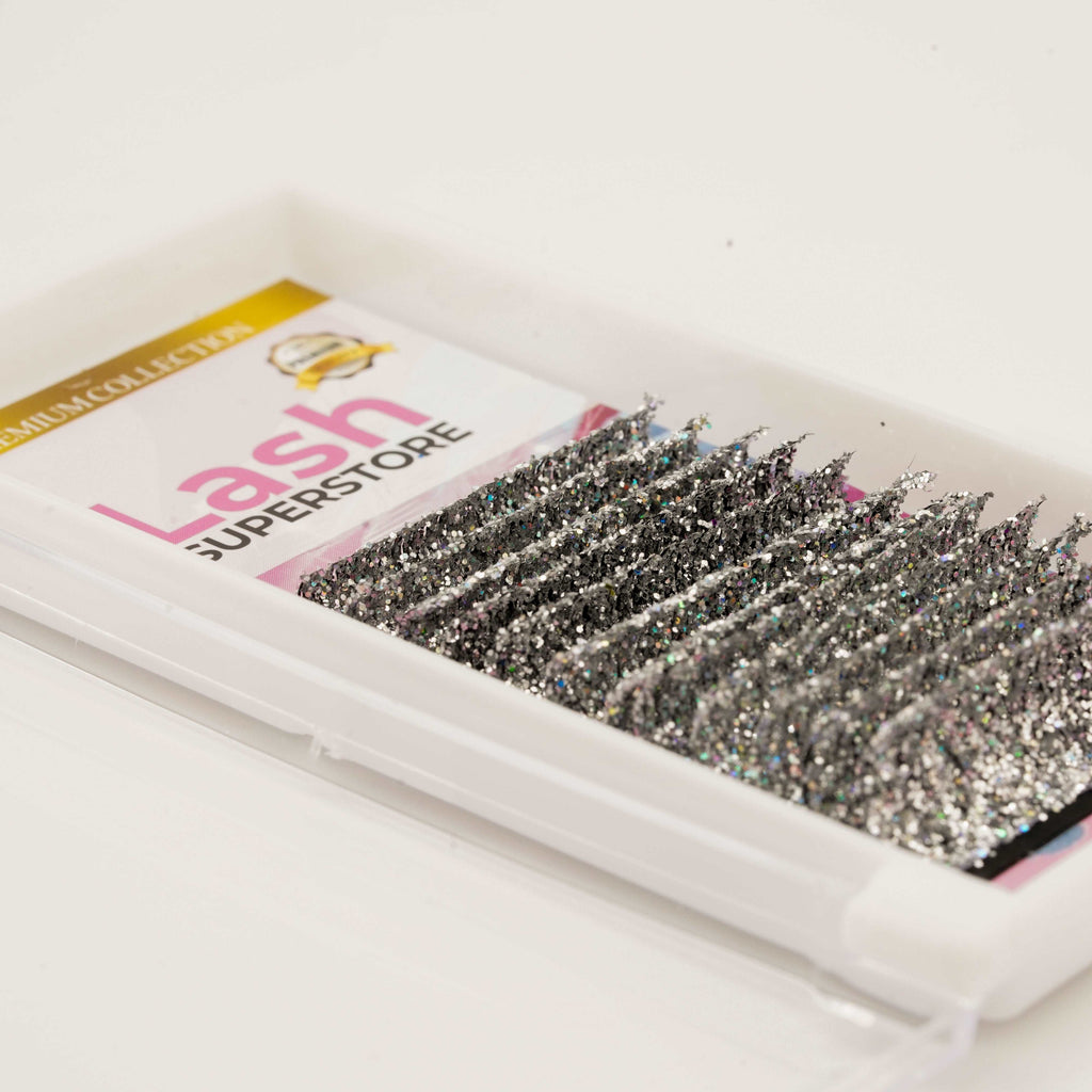 Glitter Lash | Silver | C Curl | 0.07 | Made in Korea