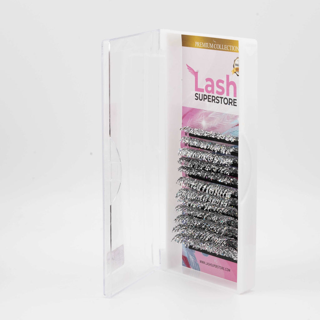 Glitter Lash | Silver | D Curl | 0.07 | Made in Korea