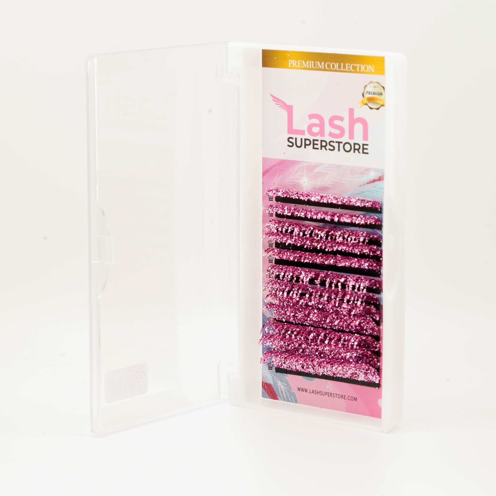 Glitter Lash | Pink | D Curl | 0.07 | Made in Korea